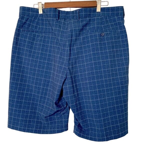 Walter Hagen Blue Windowpane Performance Golf Shorts Sz 36 - Picture 2 of 6